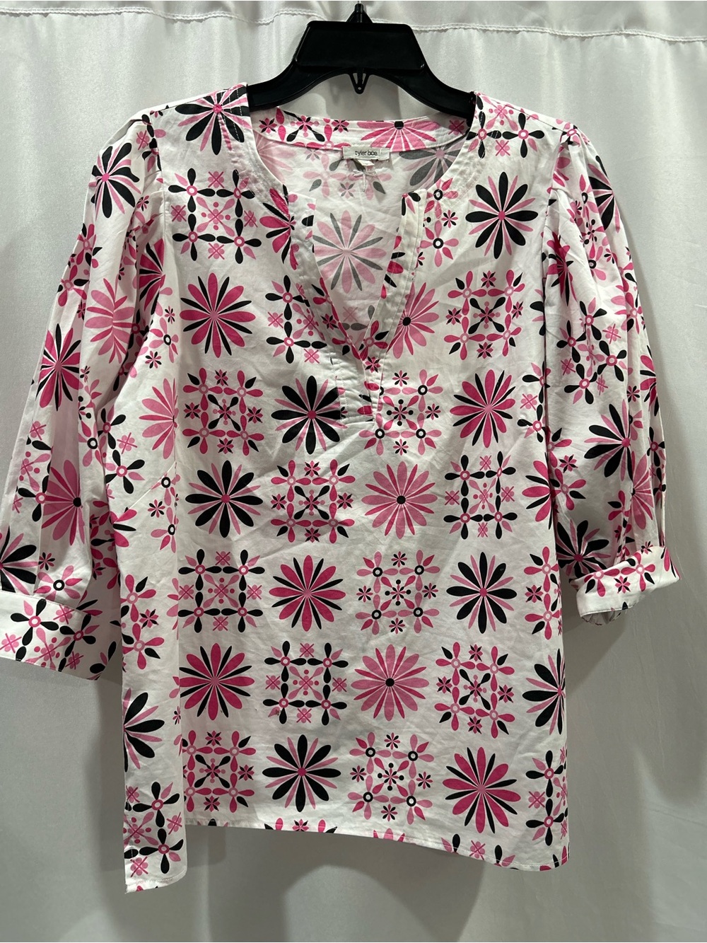 Tyler Boe Pippa poplin Kaleidoscope blouse LN